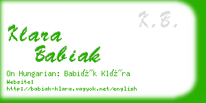 klara babiak business card